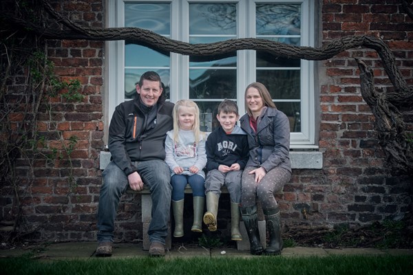 Dave and Caroline Williams with their children